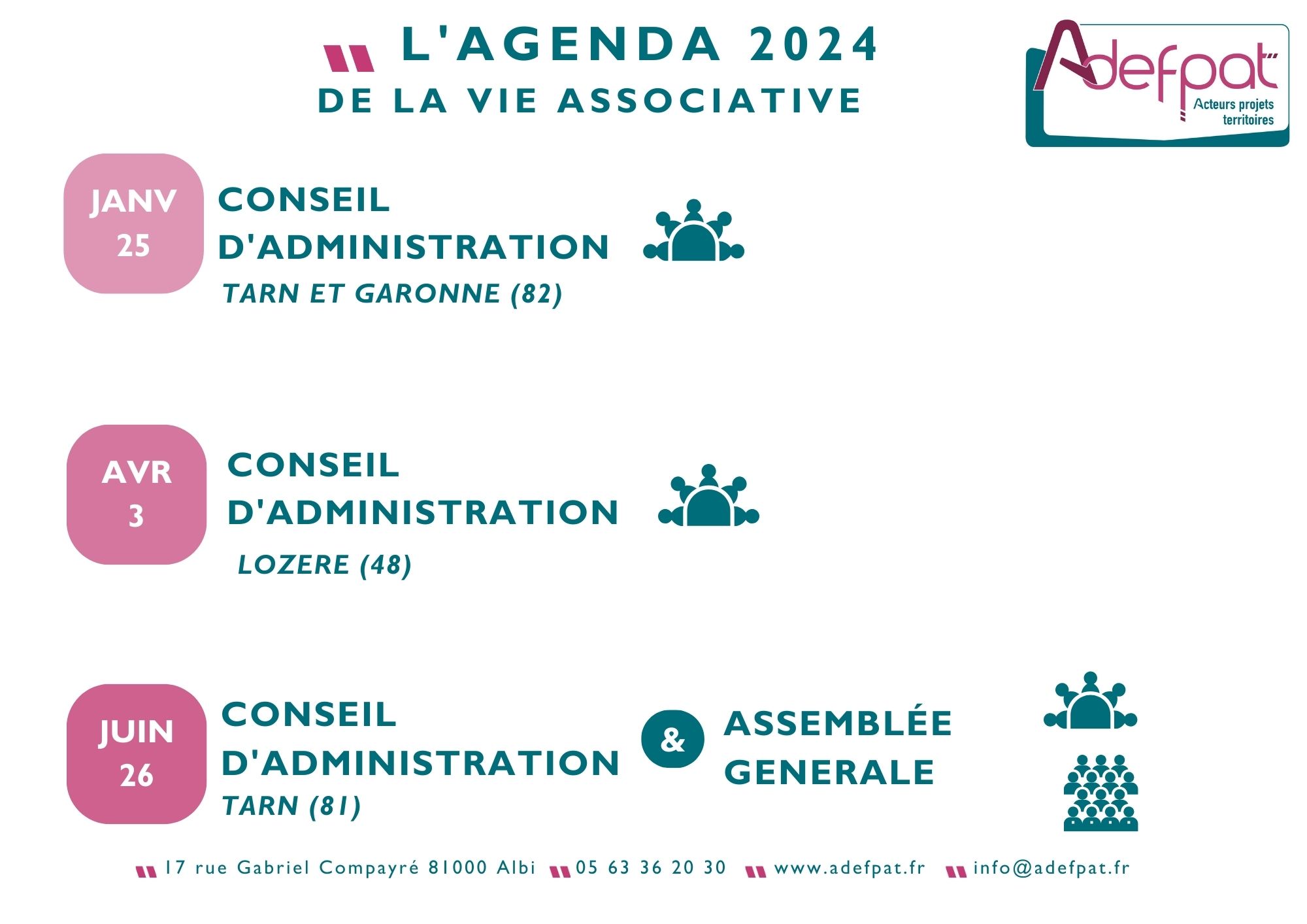 Les Dates De La Vie Associative 2024 Adefpat Acteurs Projets